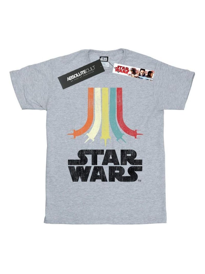Star Wars - T-shirt motif/style arc-en-ciel Gris chiné - Kiabi