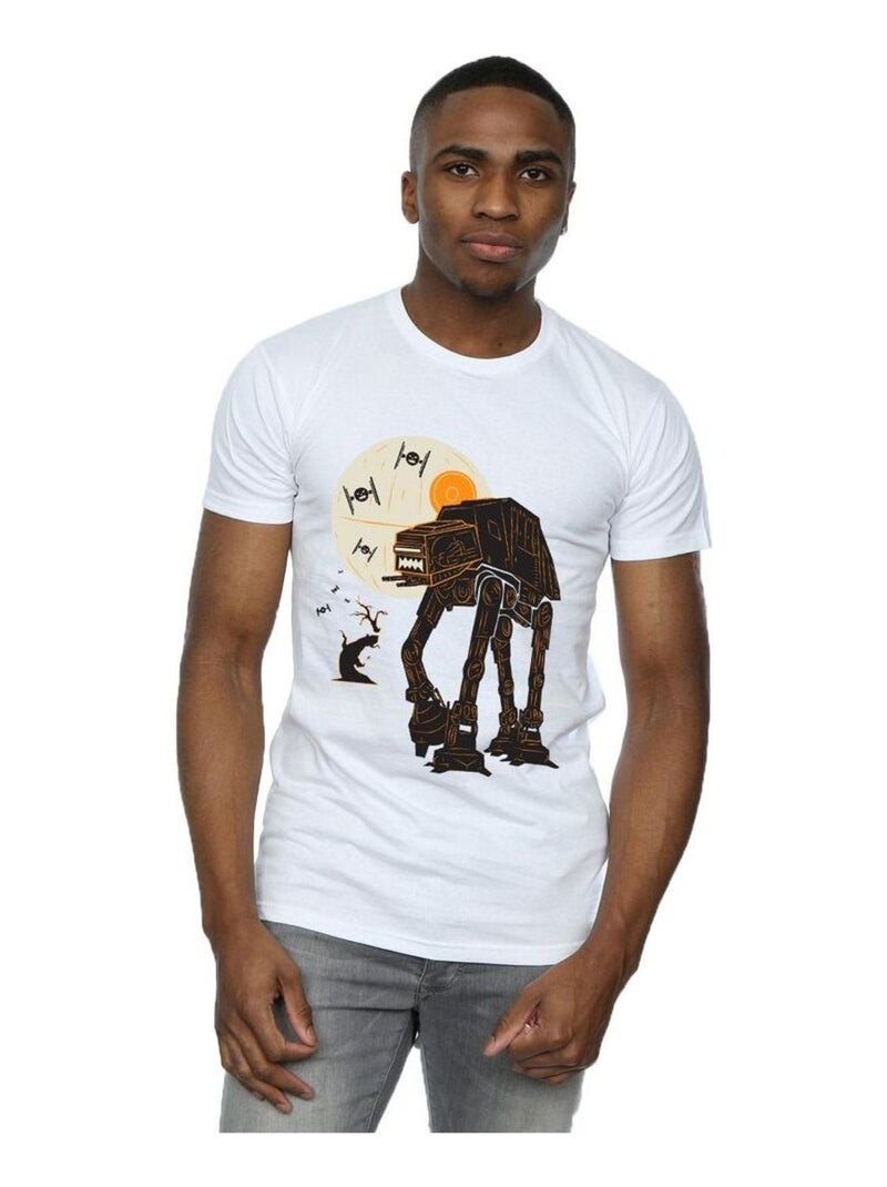 Star Wars - T-shirt motif/style Halloween AT-AT Blanc - Kiabi