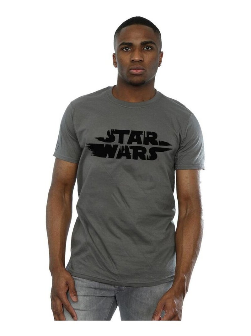 Star Wars - T-shirt motif/style logo ROUGH Gris Noir - Kiabi
