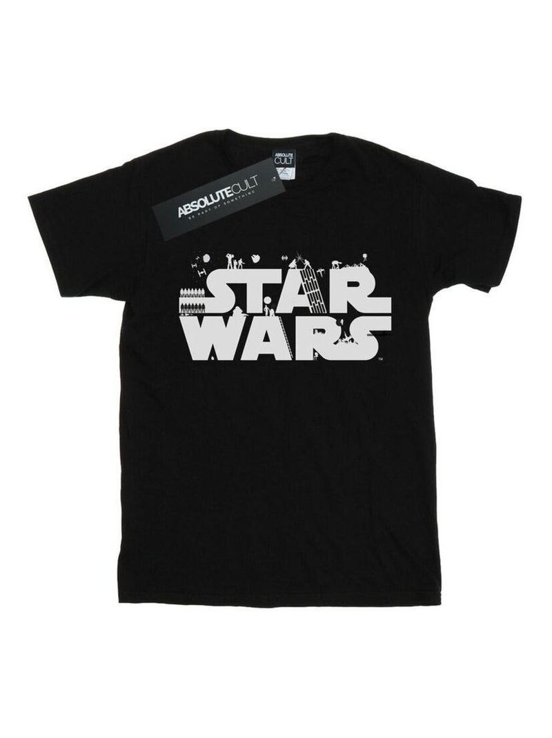Star Wars - T-shirt motif/style Minimaliste Noir - Kiabi