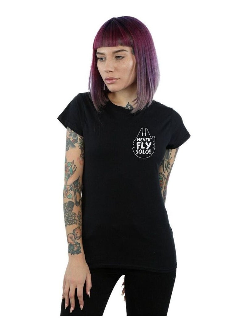 Star Wars - T-shirt NEVER FLY SOLO Noir - Kiabi