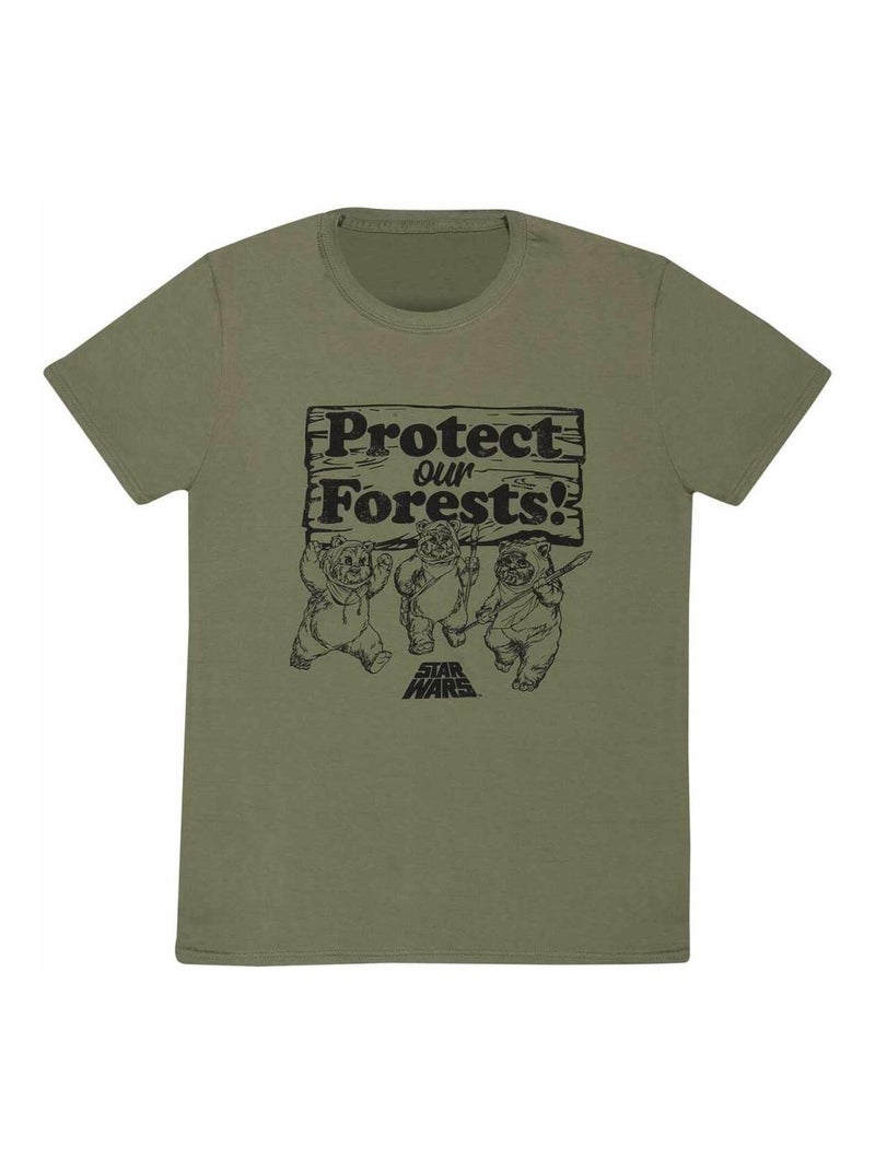 Star Wars - T-shirt PROTECT OUR FORESTS Vert kaki - Kiabi
