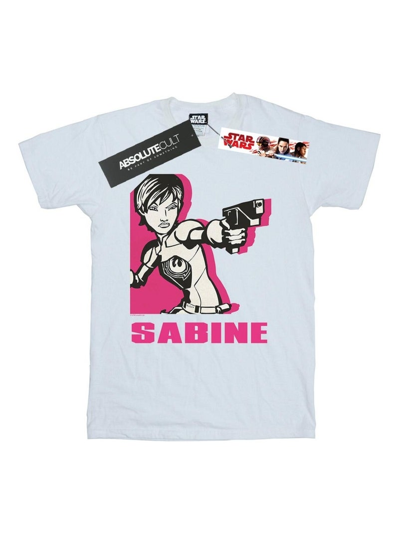 Star Wars - T-shirt REBELS SABINE Blanc - Kiabi