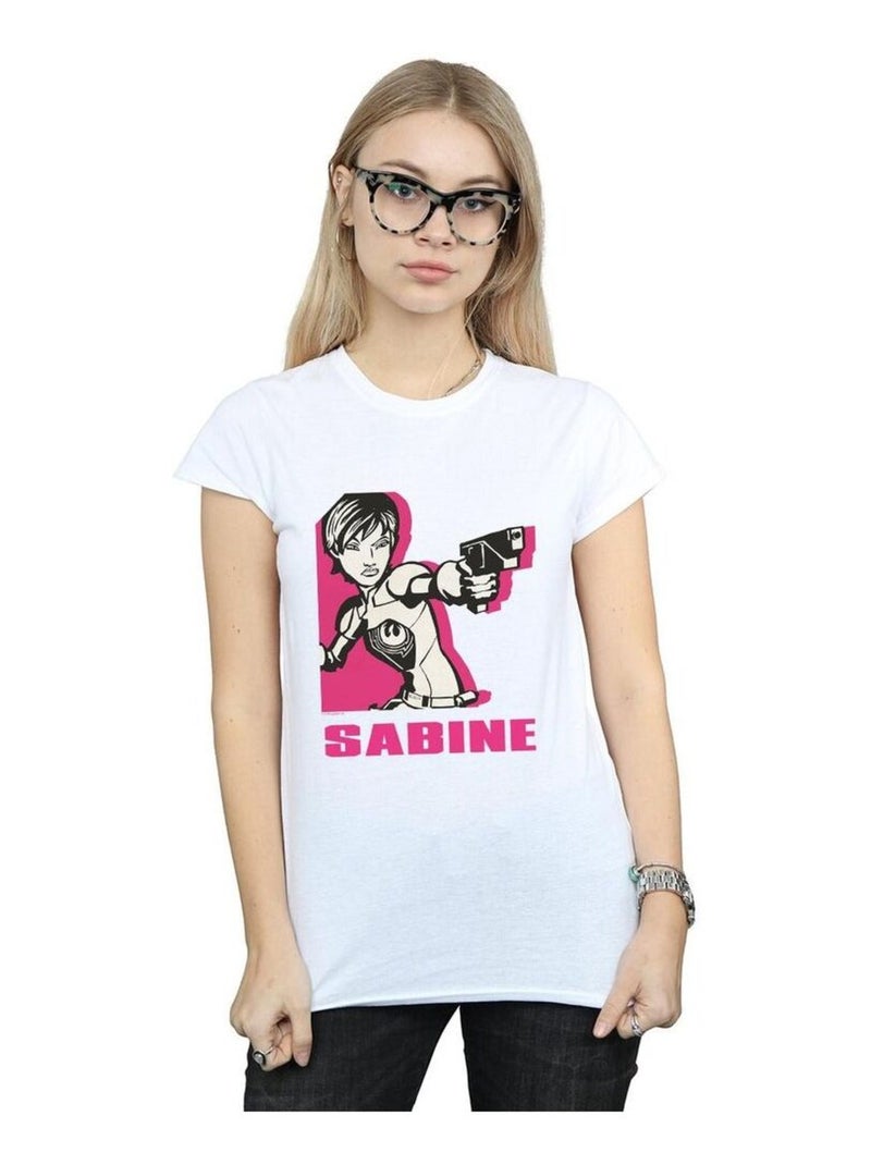 Star Wars - T-shirt REBELS SABINE Blanc - Kiabi
