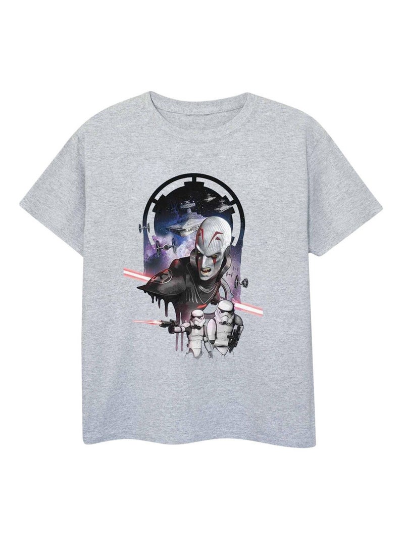 Star Wars - T-shirt REBELS THE GRAND INQUISITOR Gris chiné - Kiabi