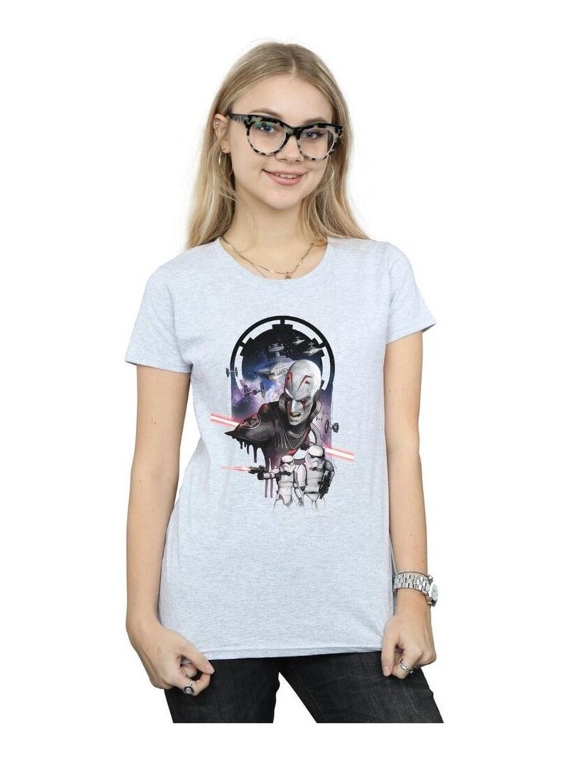 Star Wars - T-shirt REBELS THE GRAND INQUISITOR Gris chiné - Kiabi