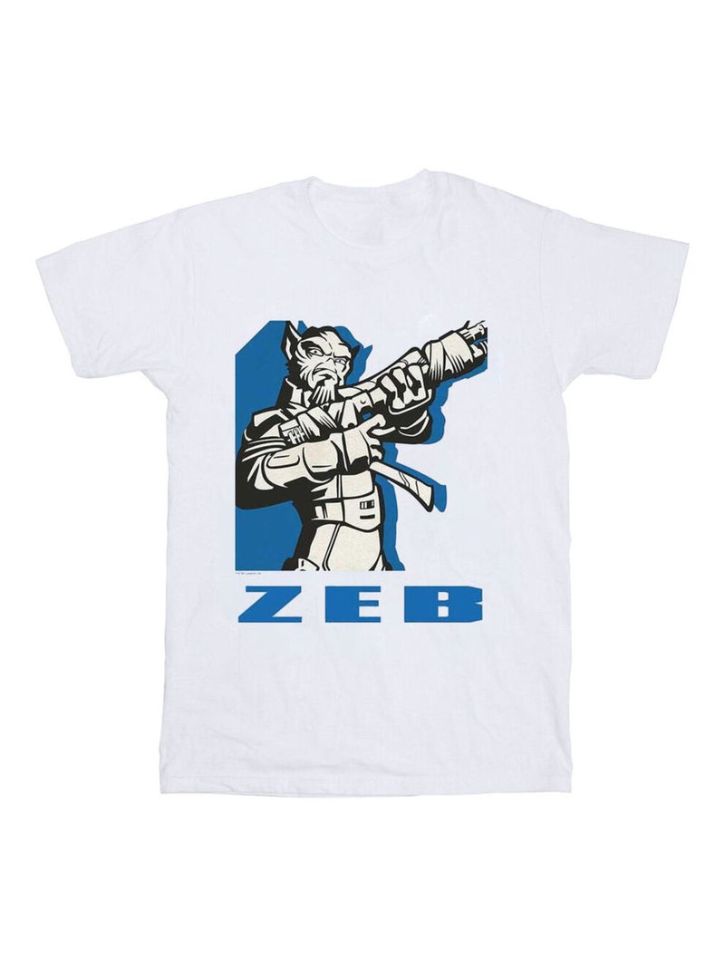 Star Wars - T-shirt REBELS ZEB Blanc - Kiabi