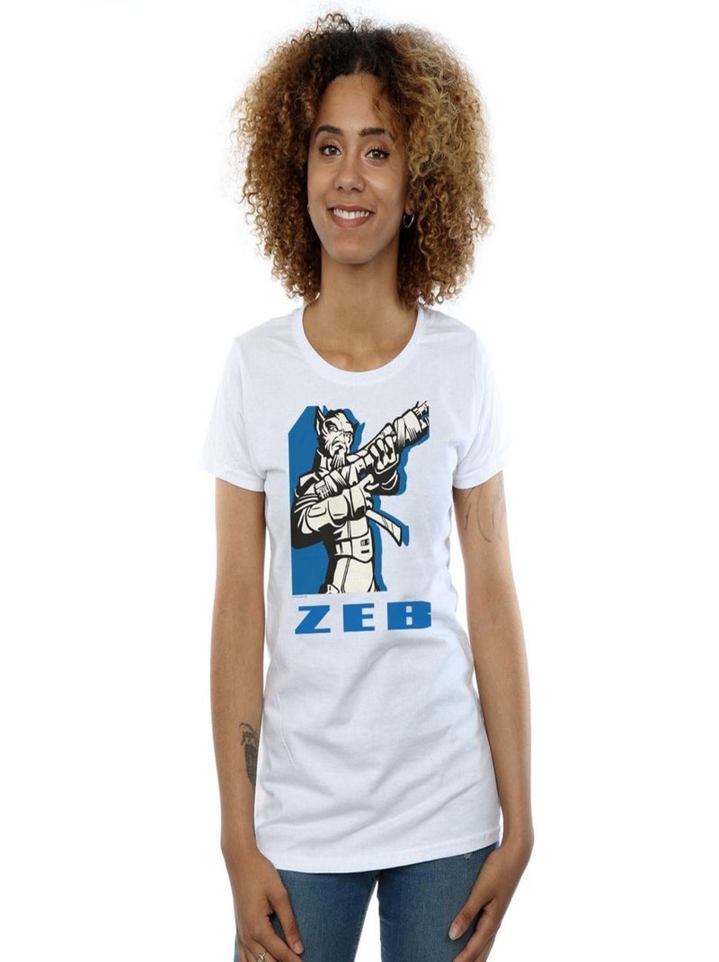 Star Wars - T-shirt REBELS ZEB Blanc - Kiabi