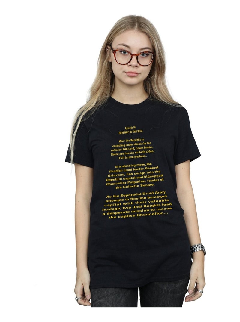 Star Wars - T-shirt REVENGE OF THE SITH OPENING CRAWL Noir - Kiabi