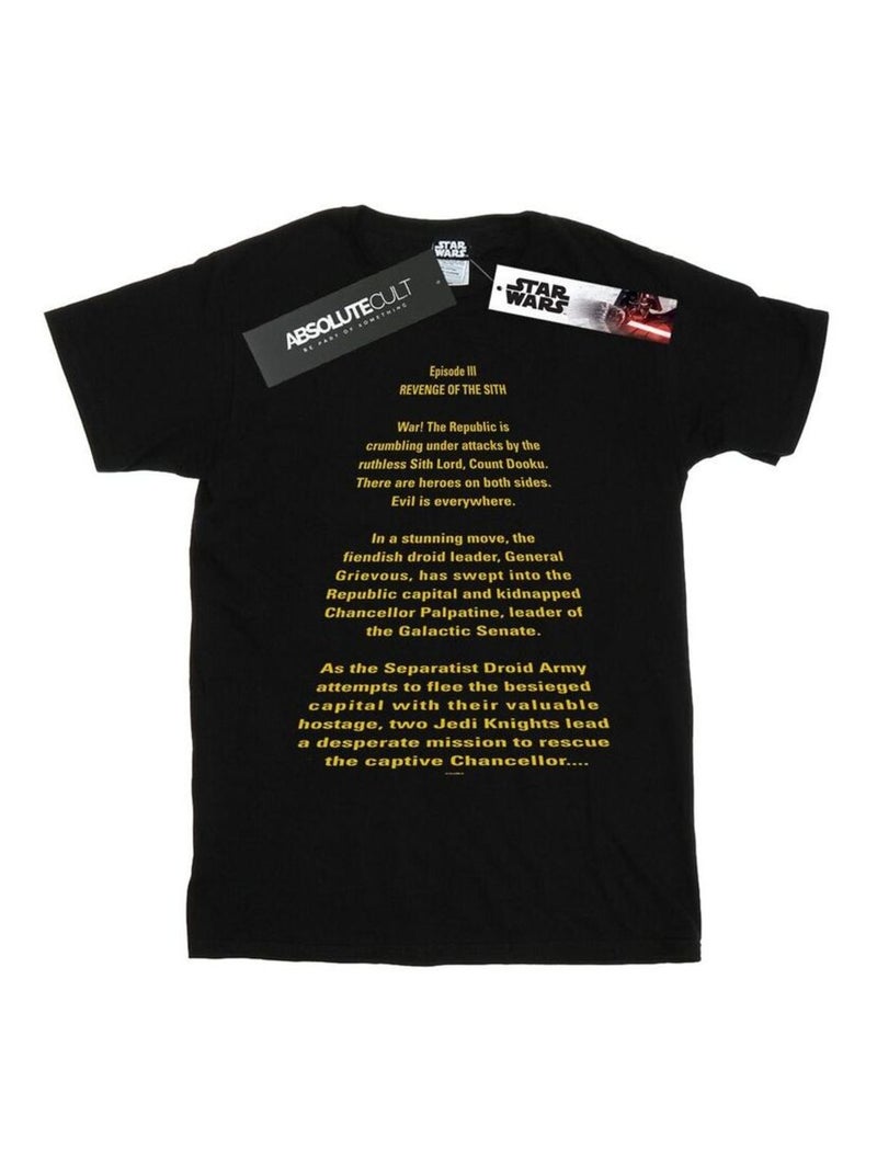 Star Wars - T-shirt REVENGE OF THE SITH OPENING CRAWL Noir - Kiabi