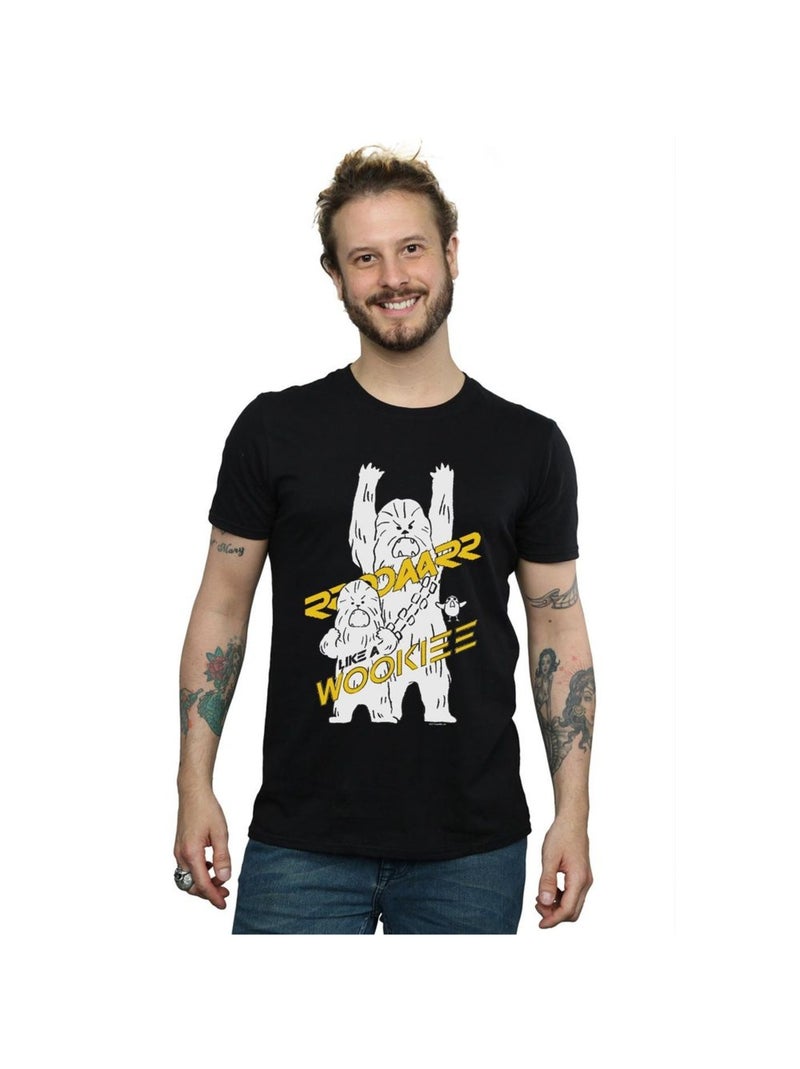 Star Wars - T-shirt ROAR LIKE A WOOKIEE Noir - Kiabi
