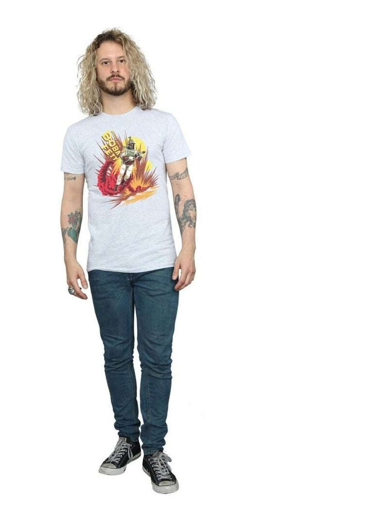 Star Wars - T-shirt ROCKET POWERED Gris chiné - Kiabi