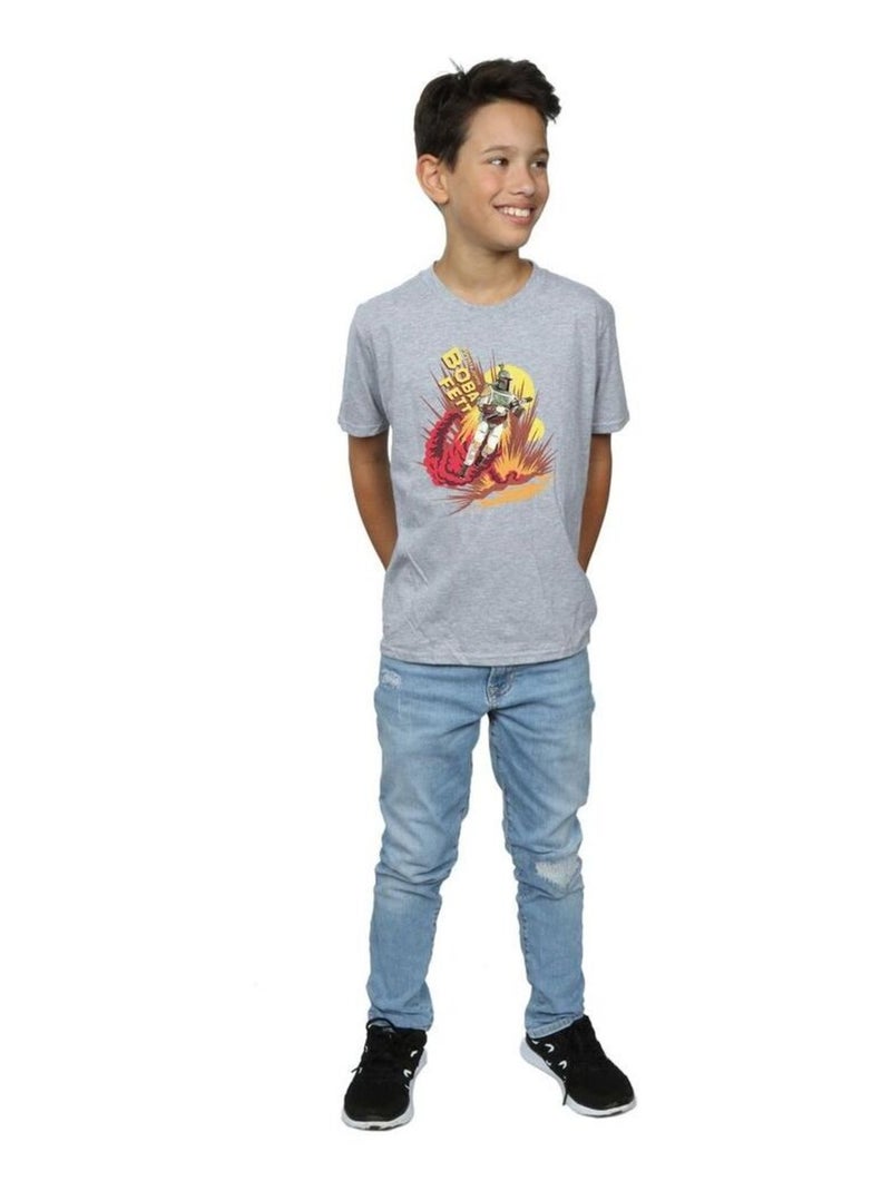Star Wars - T-shirt ROCKET POWERED Gris chiné - Kiabi