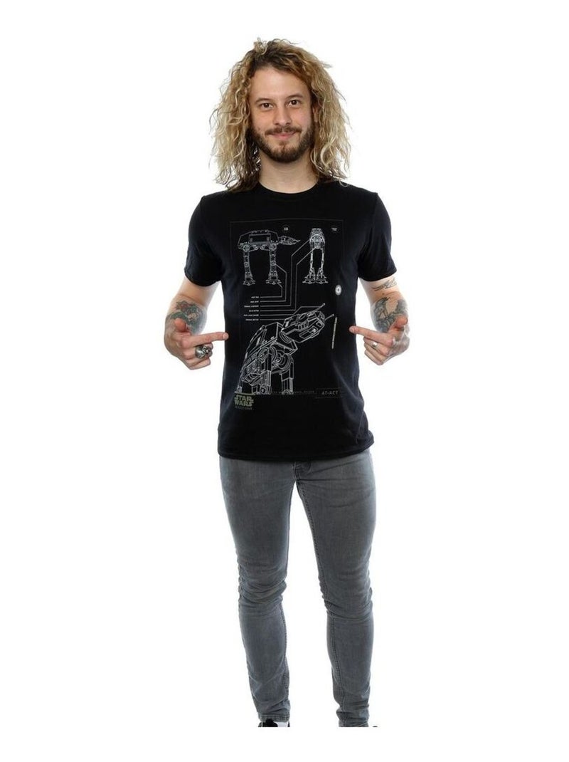 Star Wars - T-shirt ROGUE ONE AT-ACT Noir - Kiabi