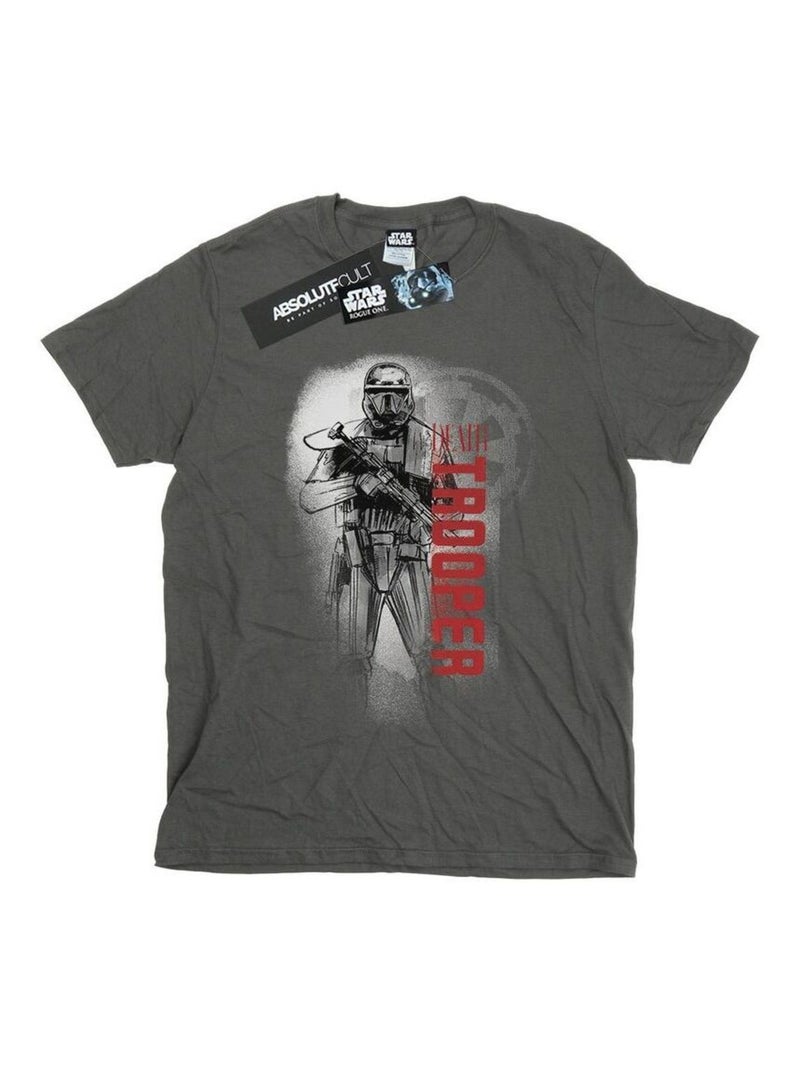 Star Wars - T-shirt ROGUE ONE DEATH TROOPER GUARDS Gris Noir - Kiabi
