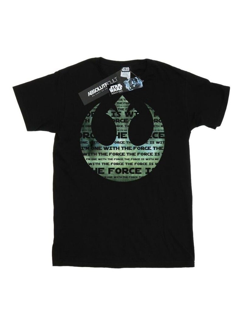 Star Wars - T-shirt ROGUE ONE I'M ONE WITH THE FORCE ALLIANCE Noir - Kiabi