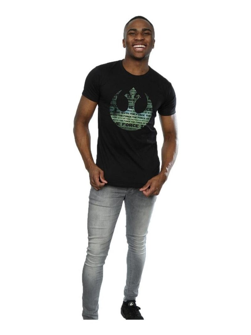 Star Wars - T-shirt ROGUE ONE I'M ONE WITH THE FORCE ALLIANCE Noir - Kiabi