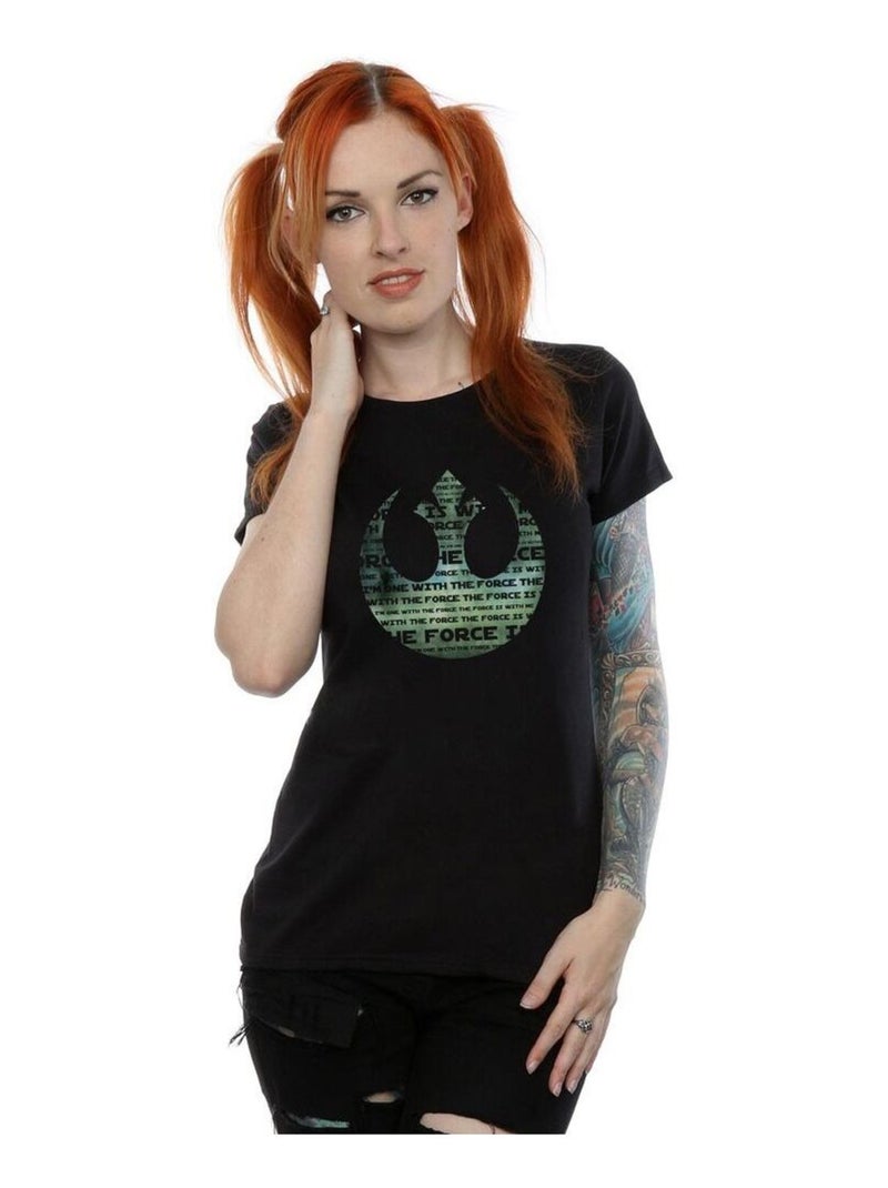Star Wars - T-shirt ROGUE ONE I'M ONE WITH THE FORCE ALLIANCE Noir - Kiabi