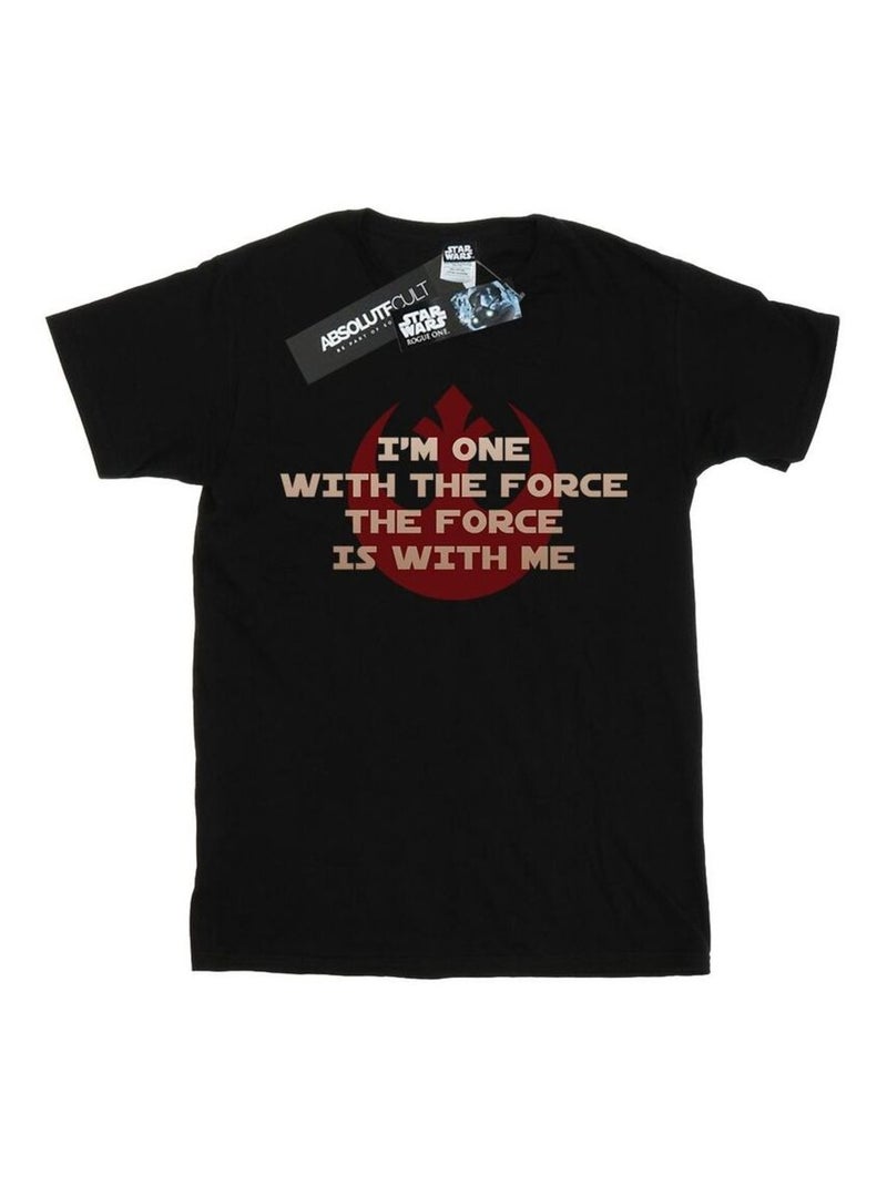 Star Wars - T-shirt ROGUE ONE I'M ONE WITH THE FORCE Noir - Kiabi