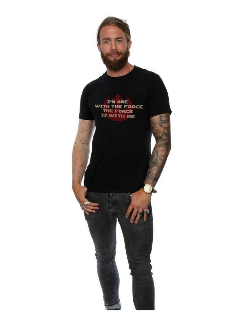 Star Wars - T-shirt ROGUE ONE I'M ONE WITH THE FORCE Noir - Kiabi