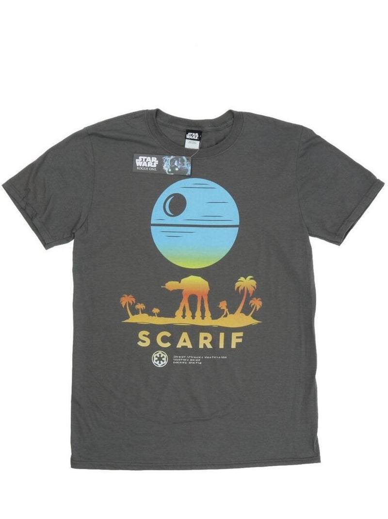 Star Wars - T-shirt ROGUE ONE SCARIF SUNSET Gris Noir - Kiabi