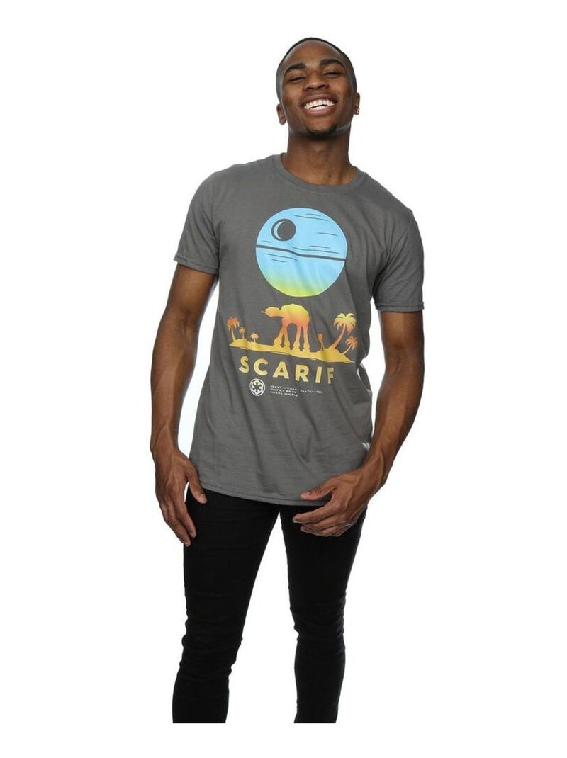 Star Wars - T-shirt ROGUE ONE SCARIF SUNSET Gris Noir - Kiabi
