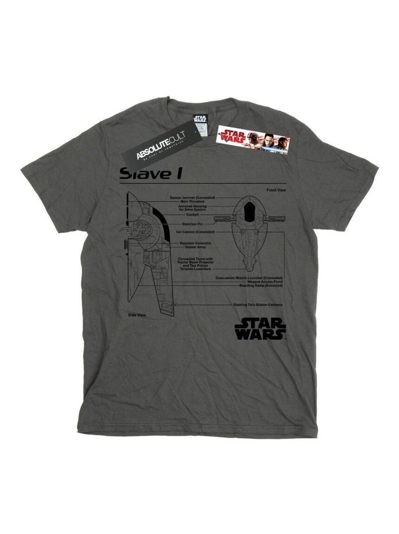 Star Wars - T-shirt SLAVE Gris Noir - Kiabi