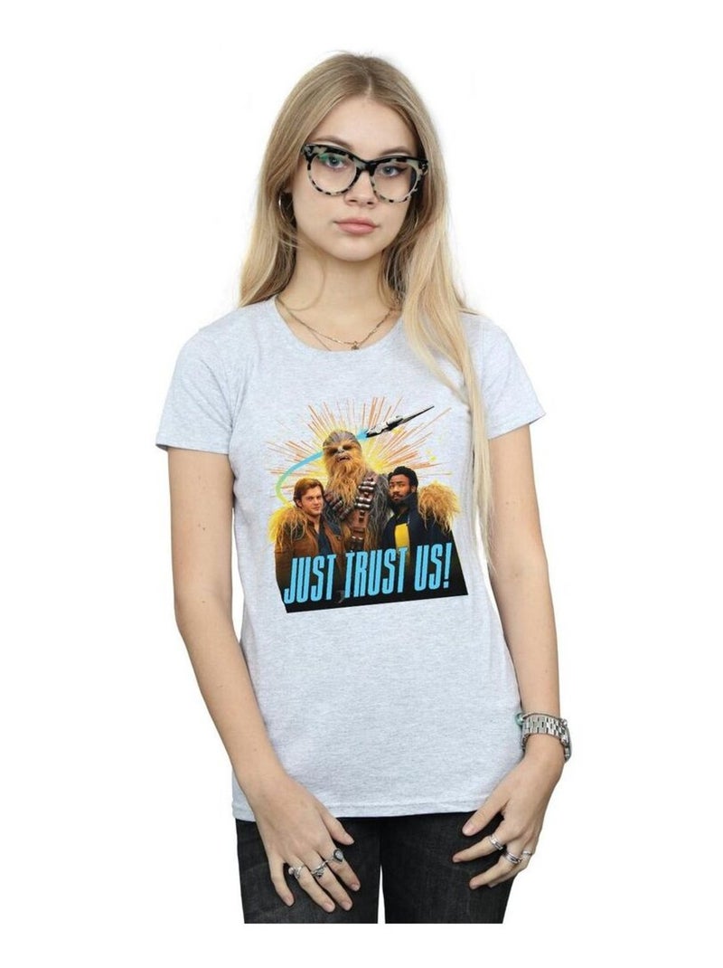 Star Wars - T-shirt SOLO JUST TRUST US Gris chiné - Kiabi