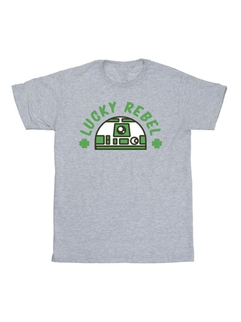 Star Wars - T-shirt ST PATRICK'S DAY LUCKY REBEL Gris chiné - Kiabi