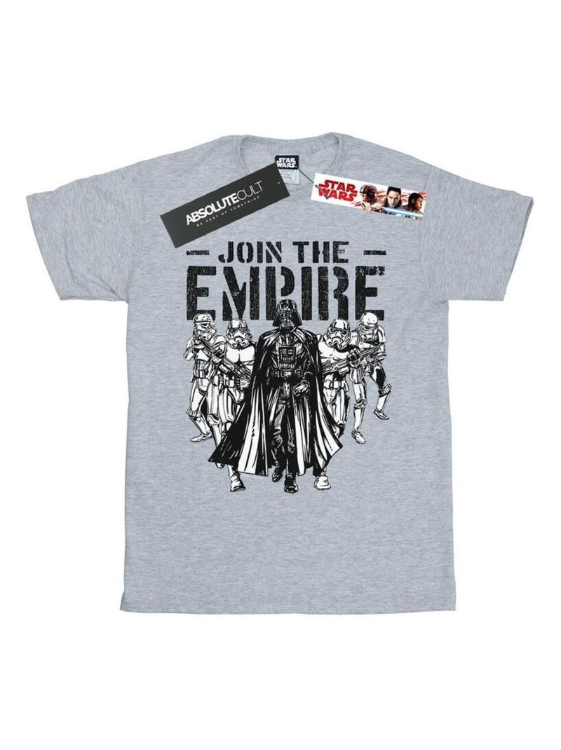 Star Wars - T-shirt SUPPORT THE TROOPS Gris chiné - Kiabi