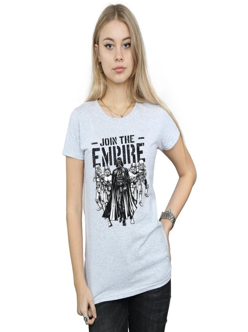 Star Wars - T-shirt SUPPORT THE TROOPS Gris chiné - Kiabi