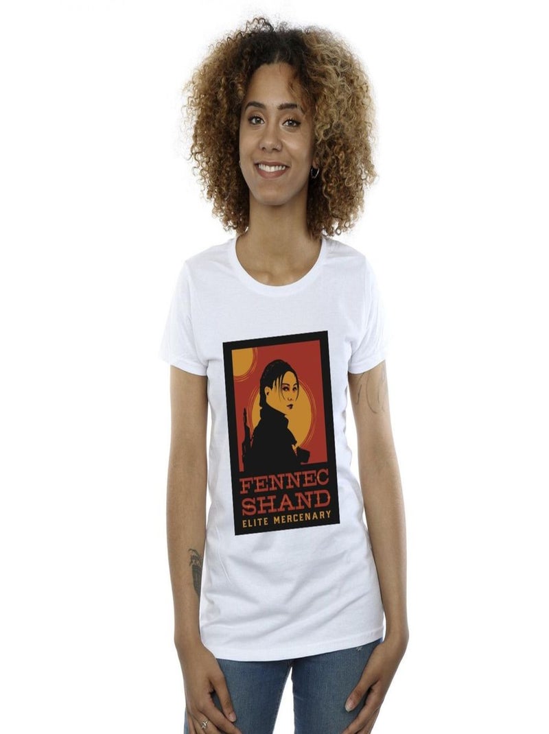 Star Wars - T-shirt THE BOOK OF BOBA FETT ELITE MERCENARY Blanc - Kiabi