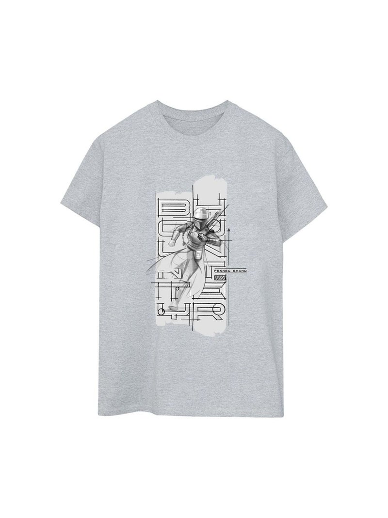 Star Wars - T-shirt THE BOOK OF BOBA FETT Gris chiné - Kiabi