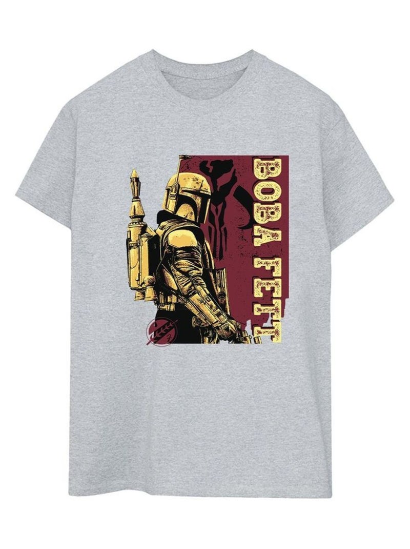 Star Wars - T-shirt THE BOOK OF BOBA FETT Gris chiné - Kiabi