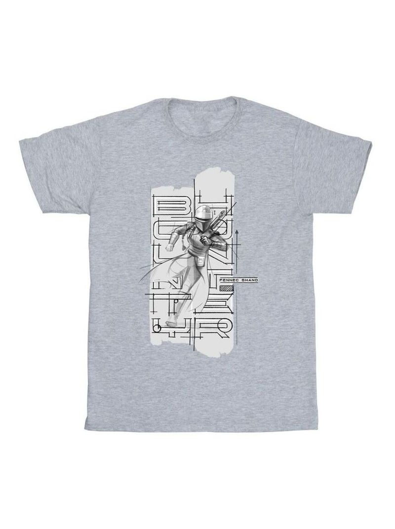 Star Wars - T-shirt THE BOOK OF BOBA FETT Gris chiné - Kiabi