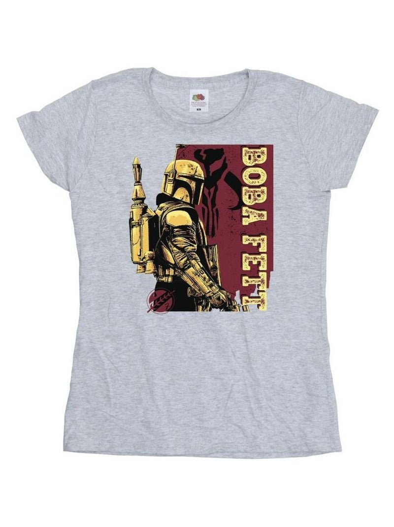 Star Wars - T-shirt THE BOOK OF BOBA FETT Gris chiné - Kiabi