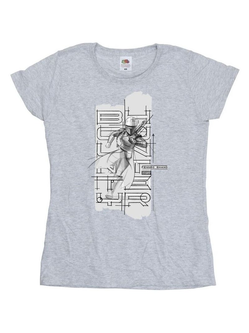Star Wars - T-shirt THE BOOK OF BOBA FETT Gris chiné - Kiabi