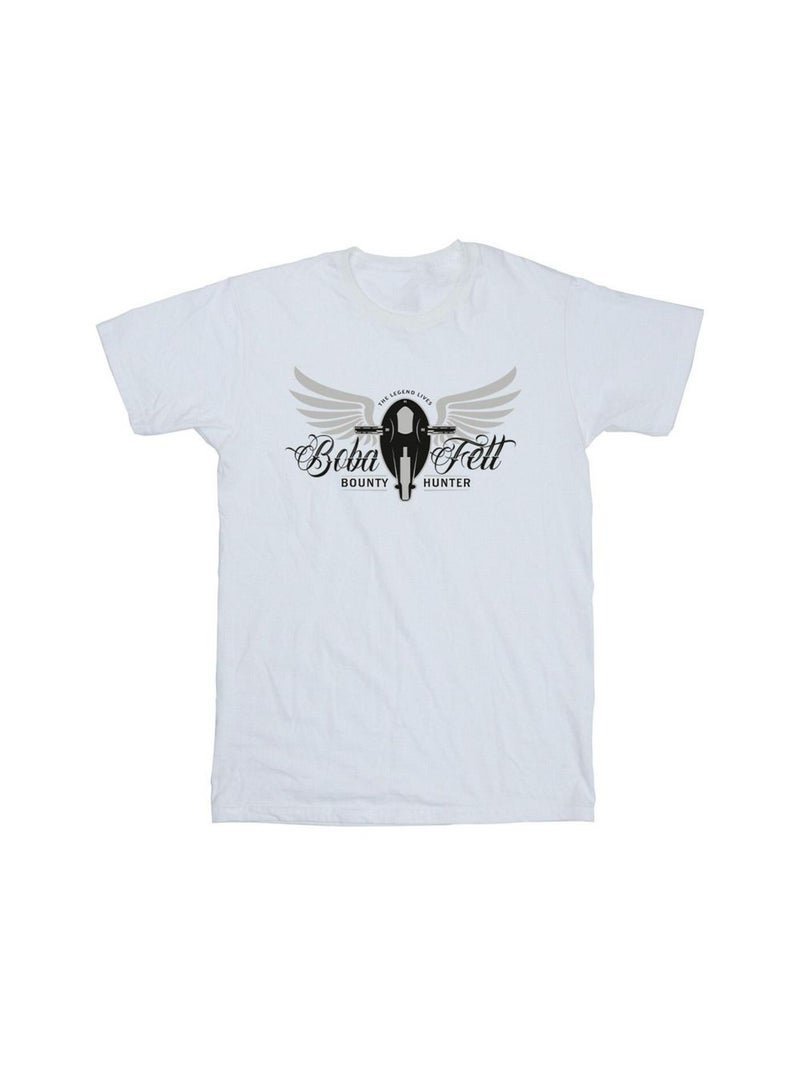 Star Wars - T-shirt THE BOOK OF BOBA FETT LEGEND LIVES Blanc - Kiabi