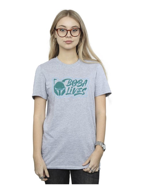 Star Wars - T-shirt THE BOOK OF BOBA FETT LIVES - Kiabi