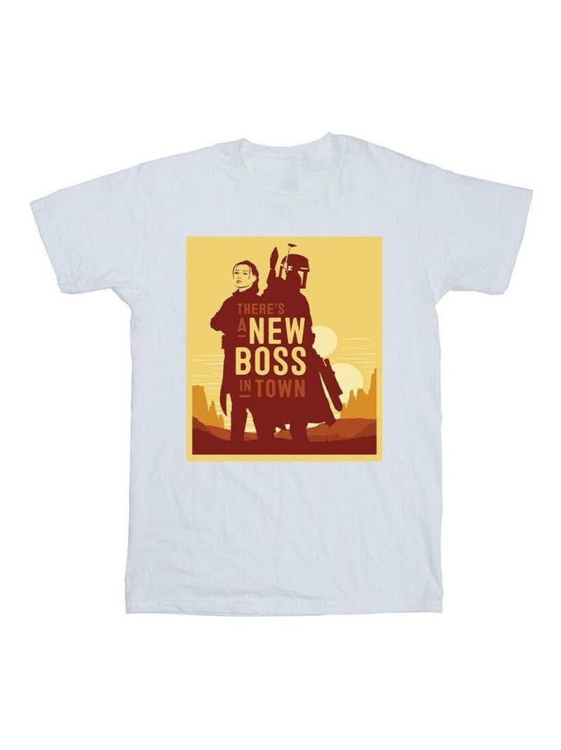 Star Wars - T-shirt THE BOOK OF BOBA FETT NEW BOSS Blanc - Kiabi