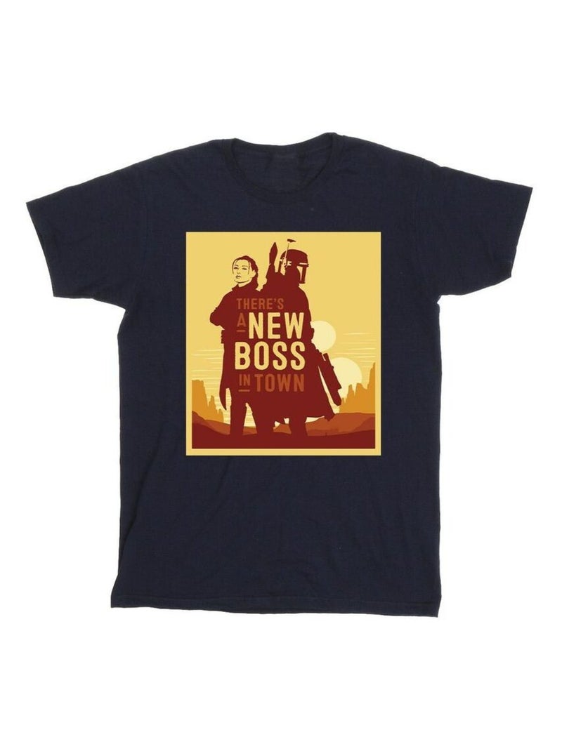 Star Wars - T-shirt THE BOOK OF BOBA FETT NEW BOSS Bleu marine - Kiabi