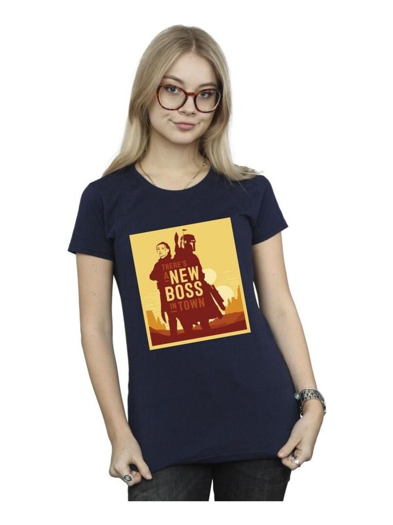Star Wars - T-shirt THE BOOK OF BOBA FETT NEW BOSS Bleu marine - Kiabi