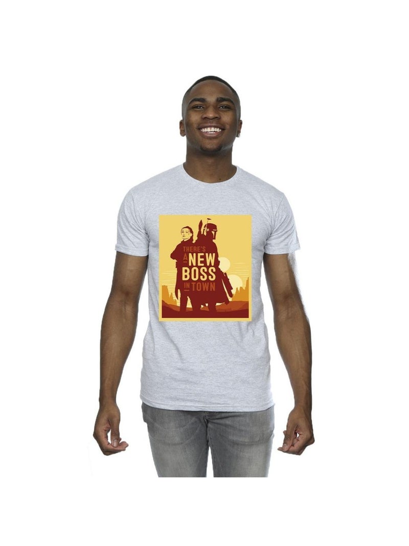 Star Wars - T-shirt THE BOOK OF BOBA FETT NEW BOSS Gris chiné - Kiabi
