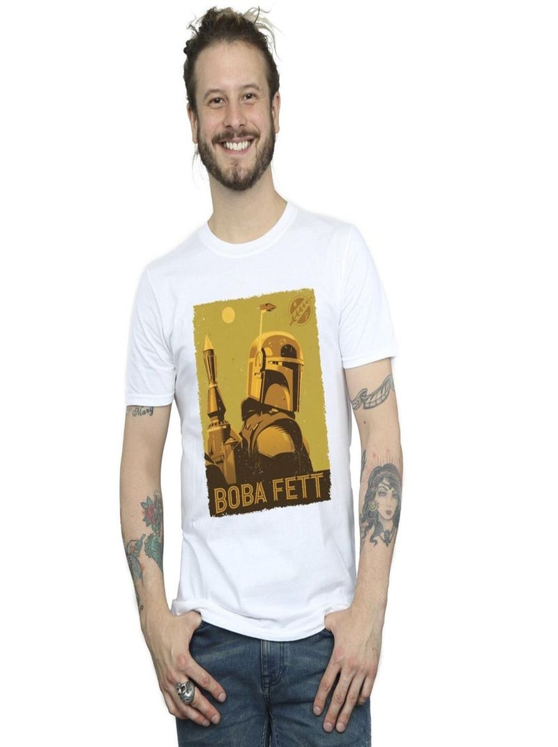 Star Wars - T-shirt THE BOOK OF BOBA FETT PLANETARY STARE Blanc - Kiabi