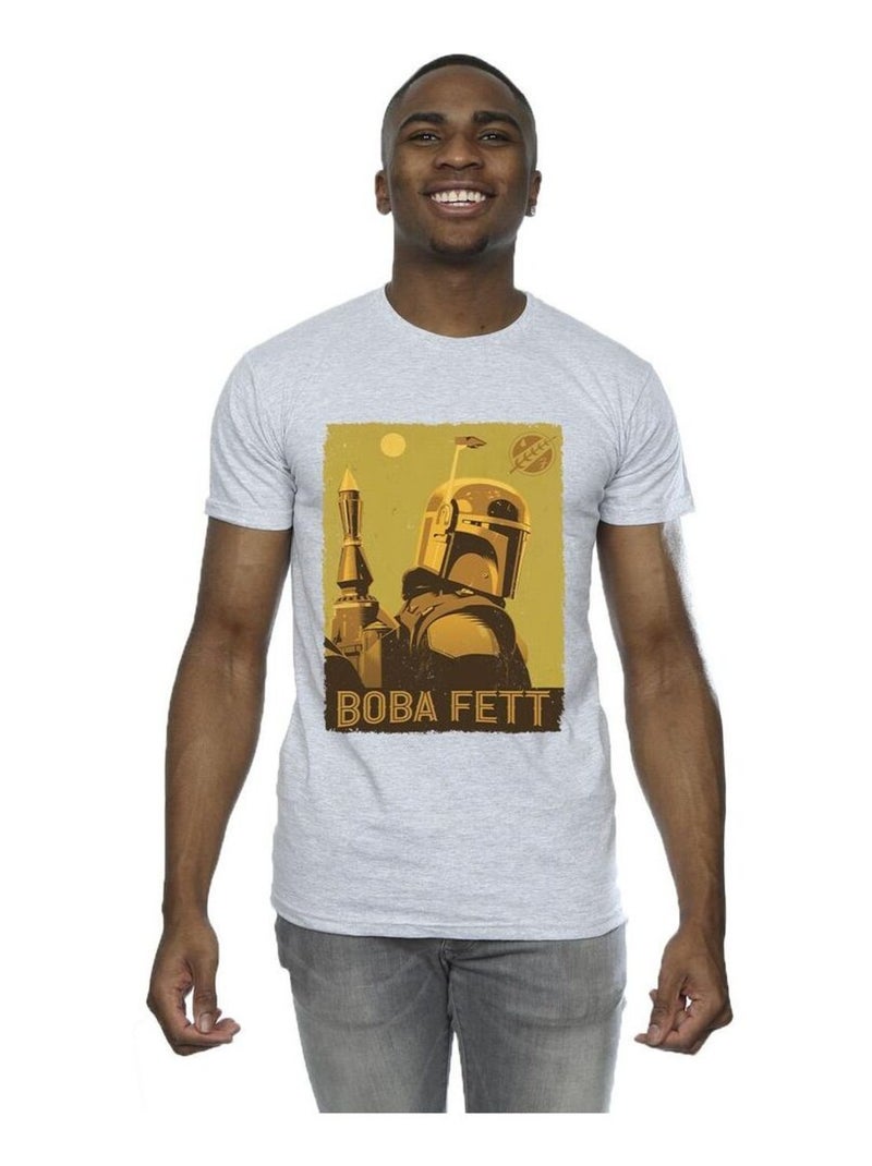 Star Wars - T-shirt THE BOOK OF BOBA FETT PLANETARY STARE Gris chiné - Kiabi