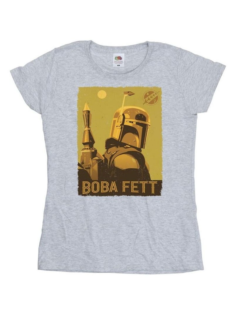 Star Wars - T-shirt THE BOOK OF BOBA FETT PLANETARY STARE Gris chiné - Kiabi