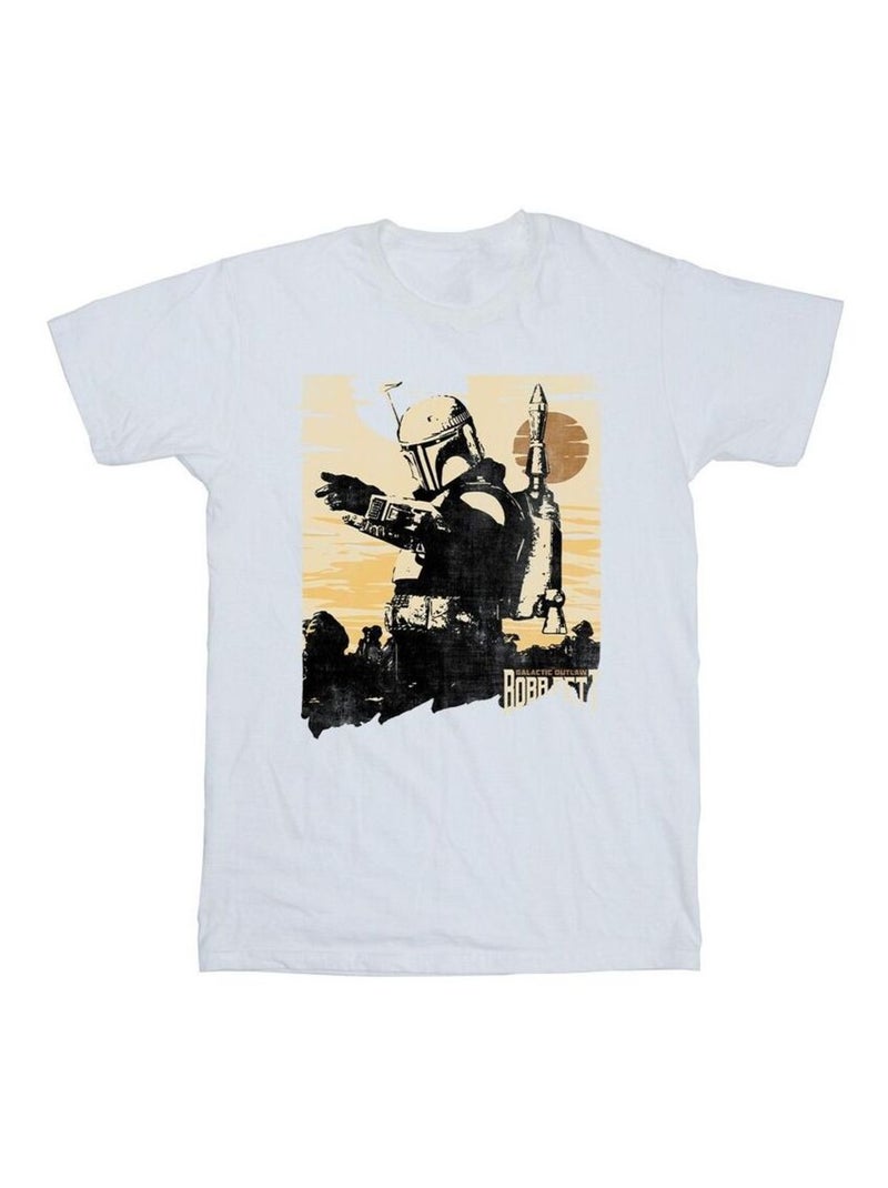 Star Wars - T-shirt THE BOOK OF BOBA FETT POINTS Blanc - Kiabi