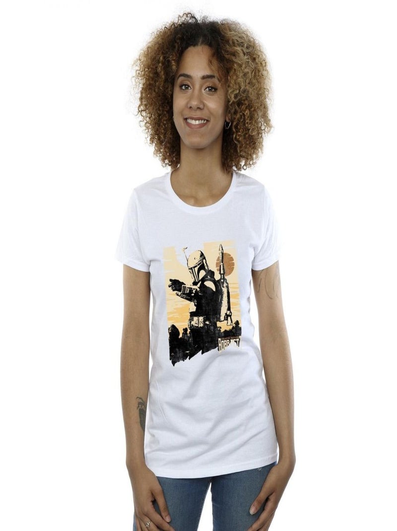 Star Wars - T-shirt THE BOOK OF BOBA FETT POINTS Blanc - Kiabi