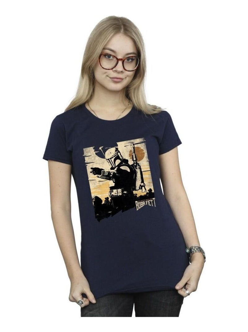 Star Wars - T-shirt THE BOOK OF BOBA FETT POINTS Bleu marine - Kiabi