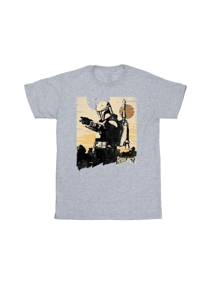 Star Wars - T-shirt THE BOOK OF BOBA FETT POINTS Gris chiné - Kiabi